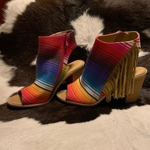 Serape and fringe wedge